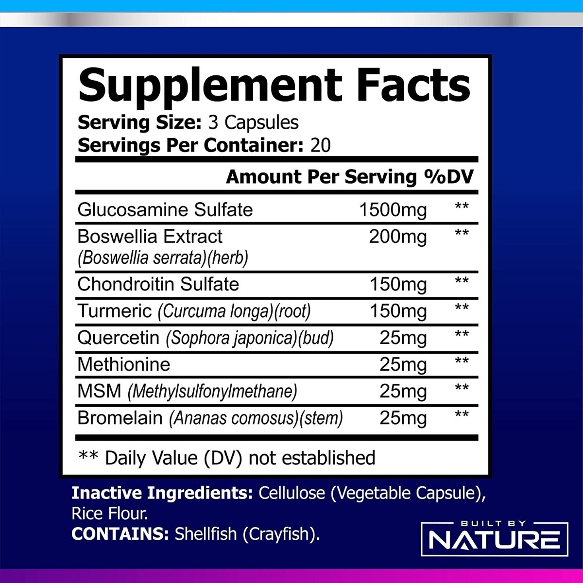 Salud y Equipamiento Médico - Glucosamina 1500 mg Built By Nature 1