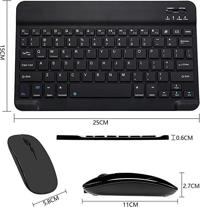 accesorios para electronica - Combo de teclado y mouse Bluetooth ultradelgado, recargable portátil inalambrico 0