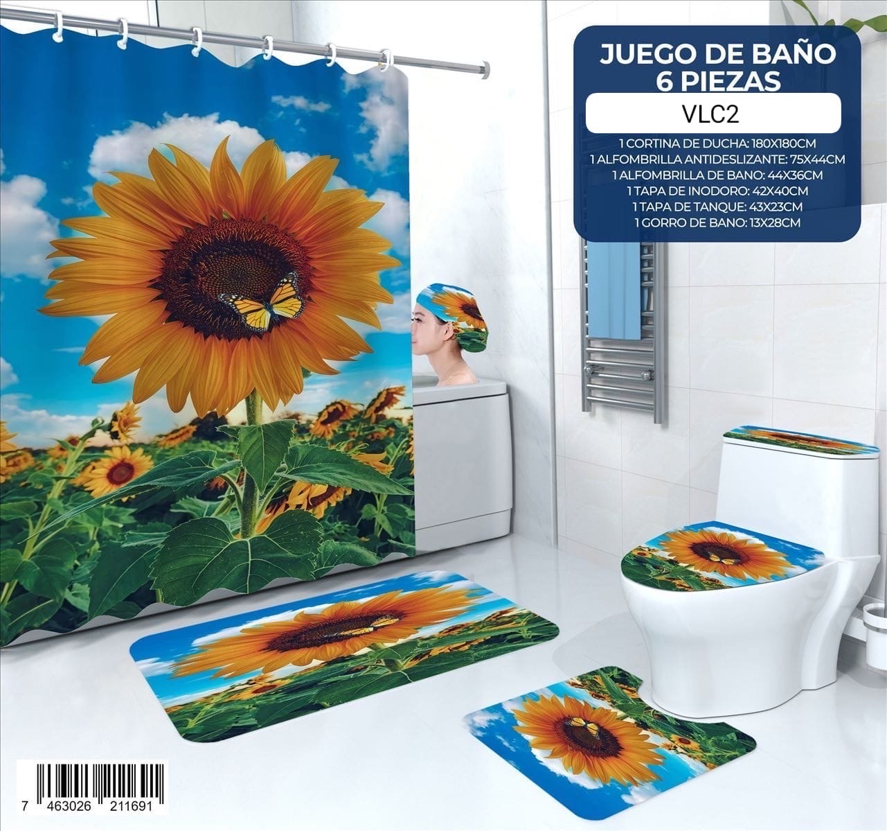 decoración y accesorios - juego de baños de 6 piezas  2