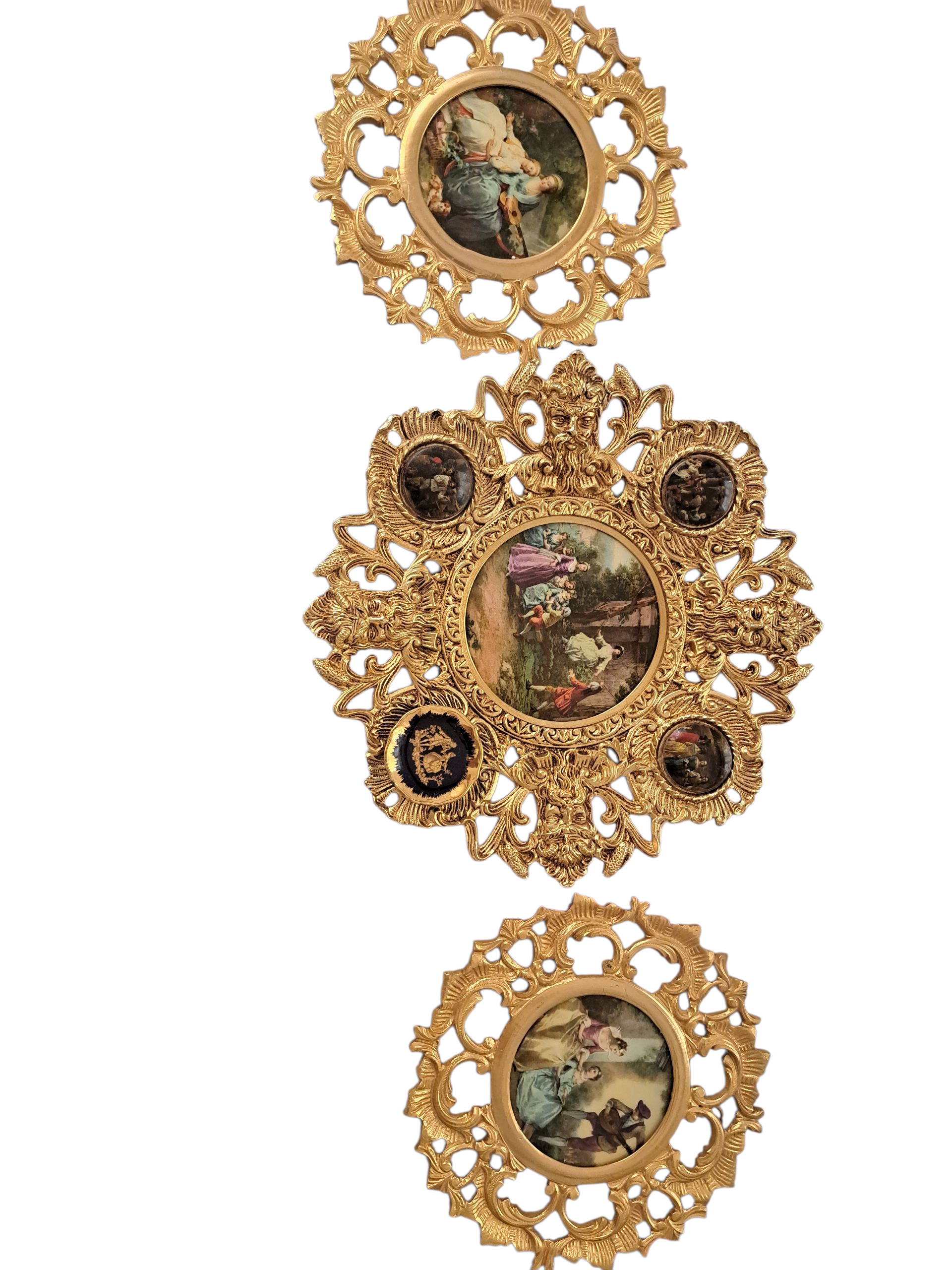 arte y antigüedades - MEDALLONES O PLATO DE PARED DE BRONCE Y PORCELANA 0