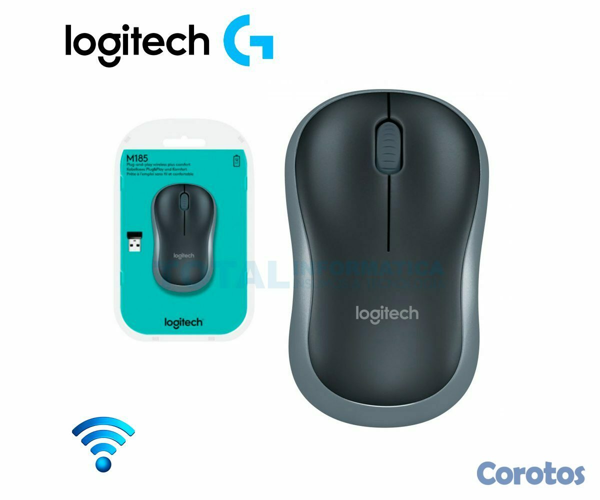 computadoras y laptops - MOUSE LOGITECH M185 INALAMBRICO MINI OPTICO NEGRO 