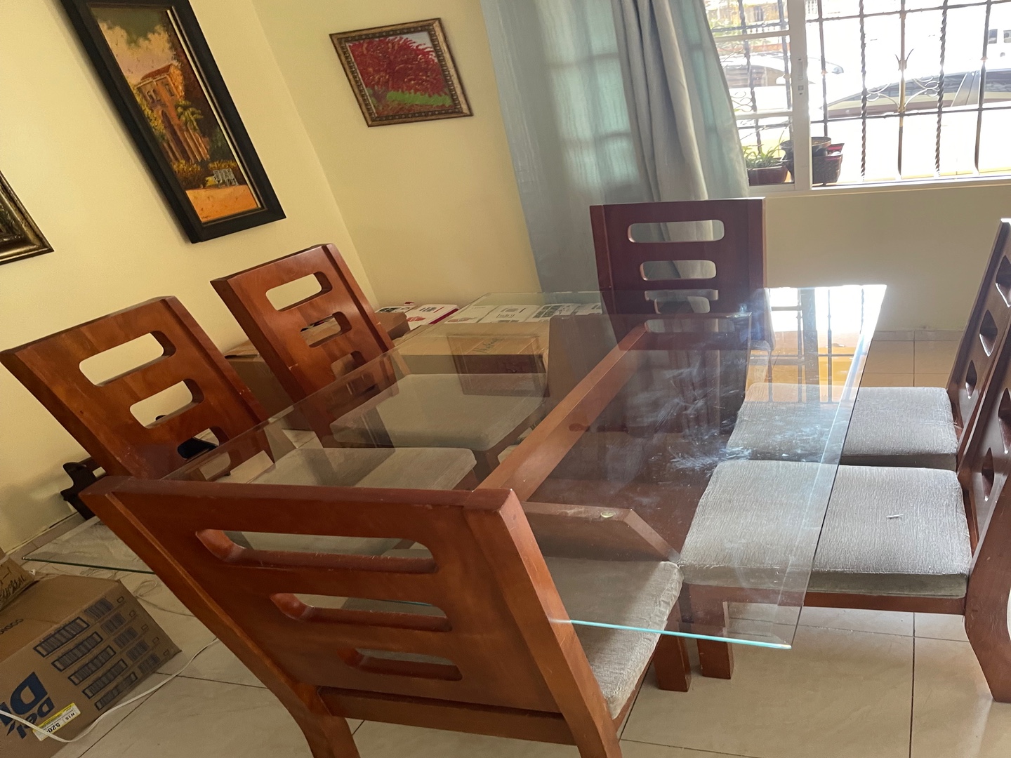 muebles y colchones - VENDO JUEGO DE COMEDOR DE SEIS SILLAS EN CAOBA  3