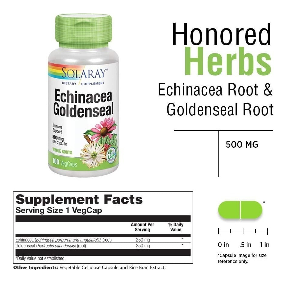 Salud y Equipamiento Médico - Equinacea 500 Mg Solaray - Unidad 1