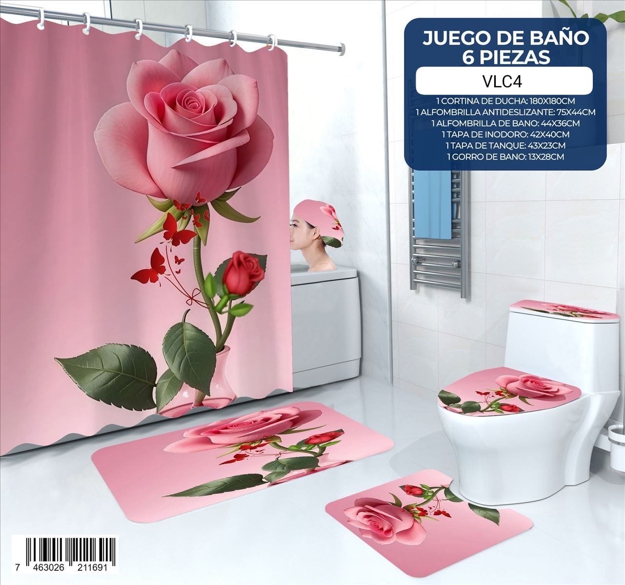 decoración y accesorios - juego de baños de 6 piezas  0