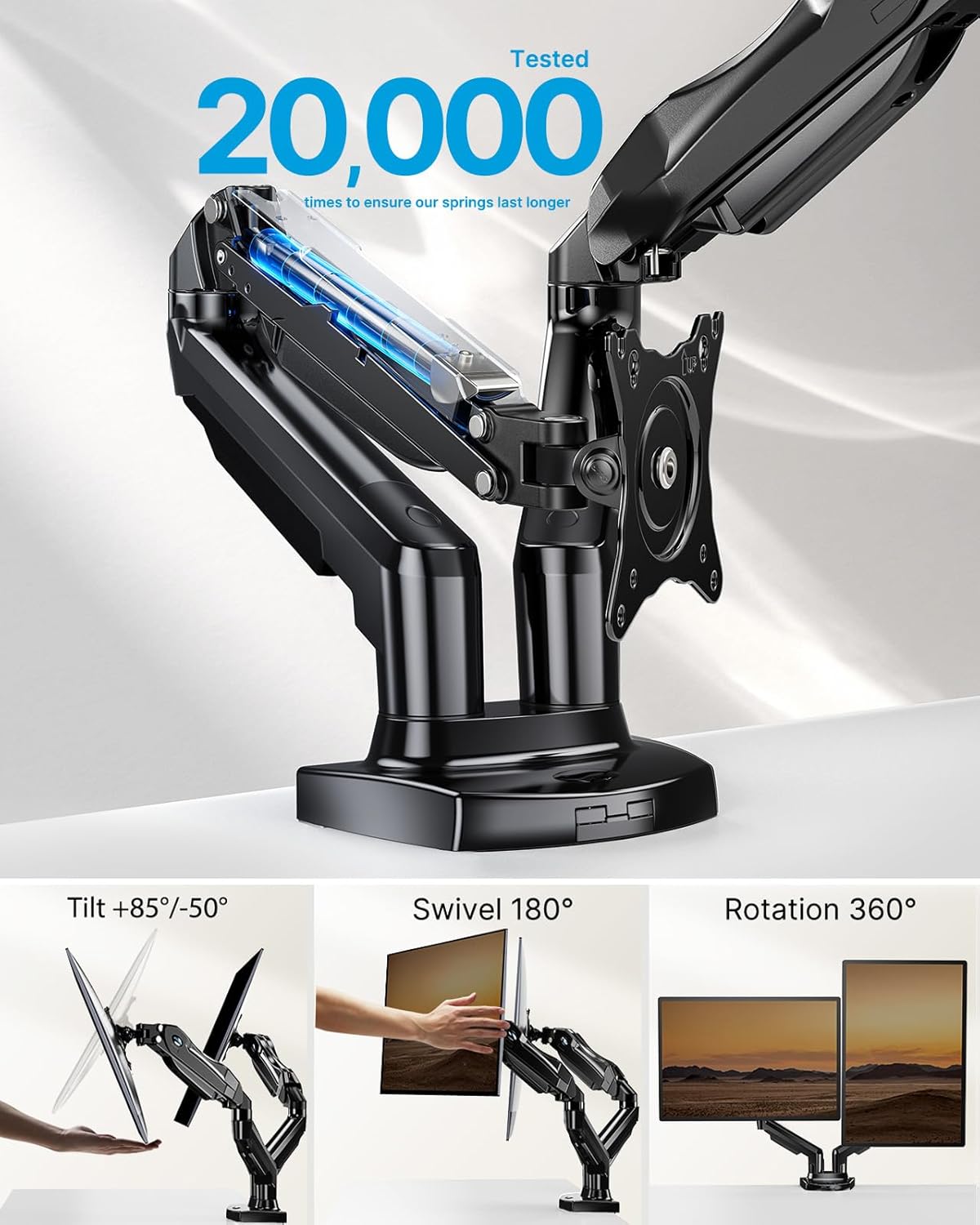 accesorios para electronica - Soporte de monitor doble para pantallas de 17 a 27 5