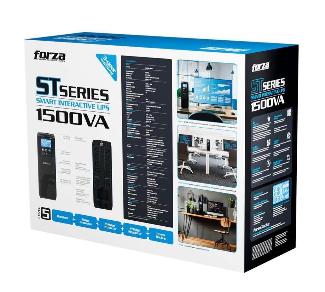 computadoras y laptops - UPS Inteligente 1.5K / 900W con Pantalla LCD y Reg 2