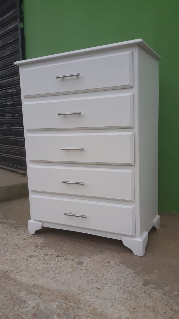 muebles y colchones - Buro blanco minimalista