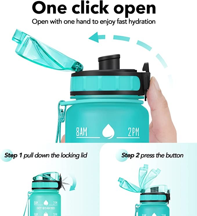 Artículos Deportivos - Termo para hidratacion agua 2 litros botella gym deporte motivacional 2