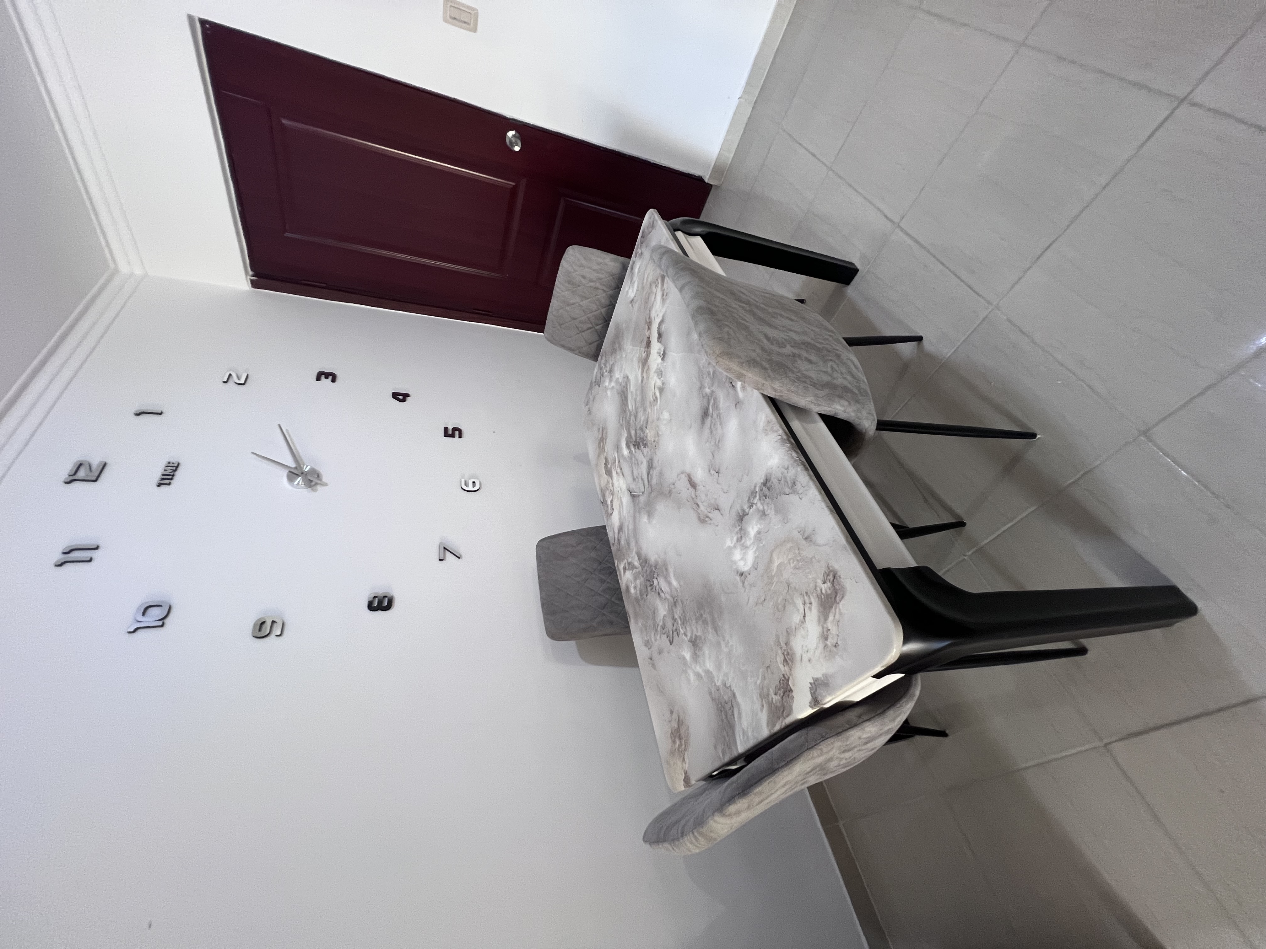 muebles y colchones - Juego de comedor 4 sillas tope de marmol 6