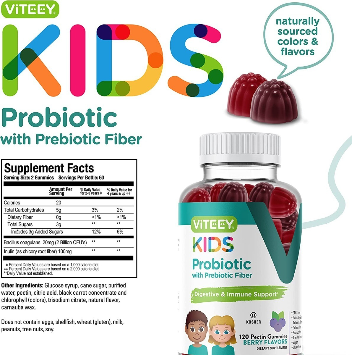 Salud y Equipamiento Médico - Probiotico Niños Viteey 120 gum 1