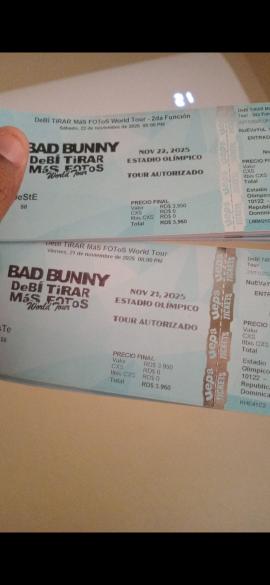 taquillas para eventos - Boletas de bad bunny  