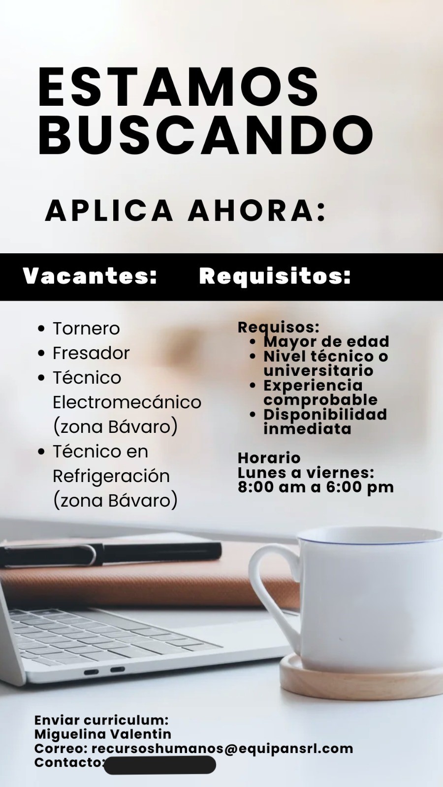 empleos disponibles - mecanico tornero y fresador