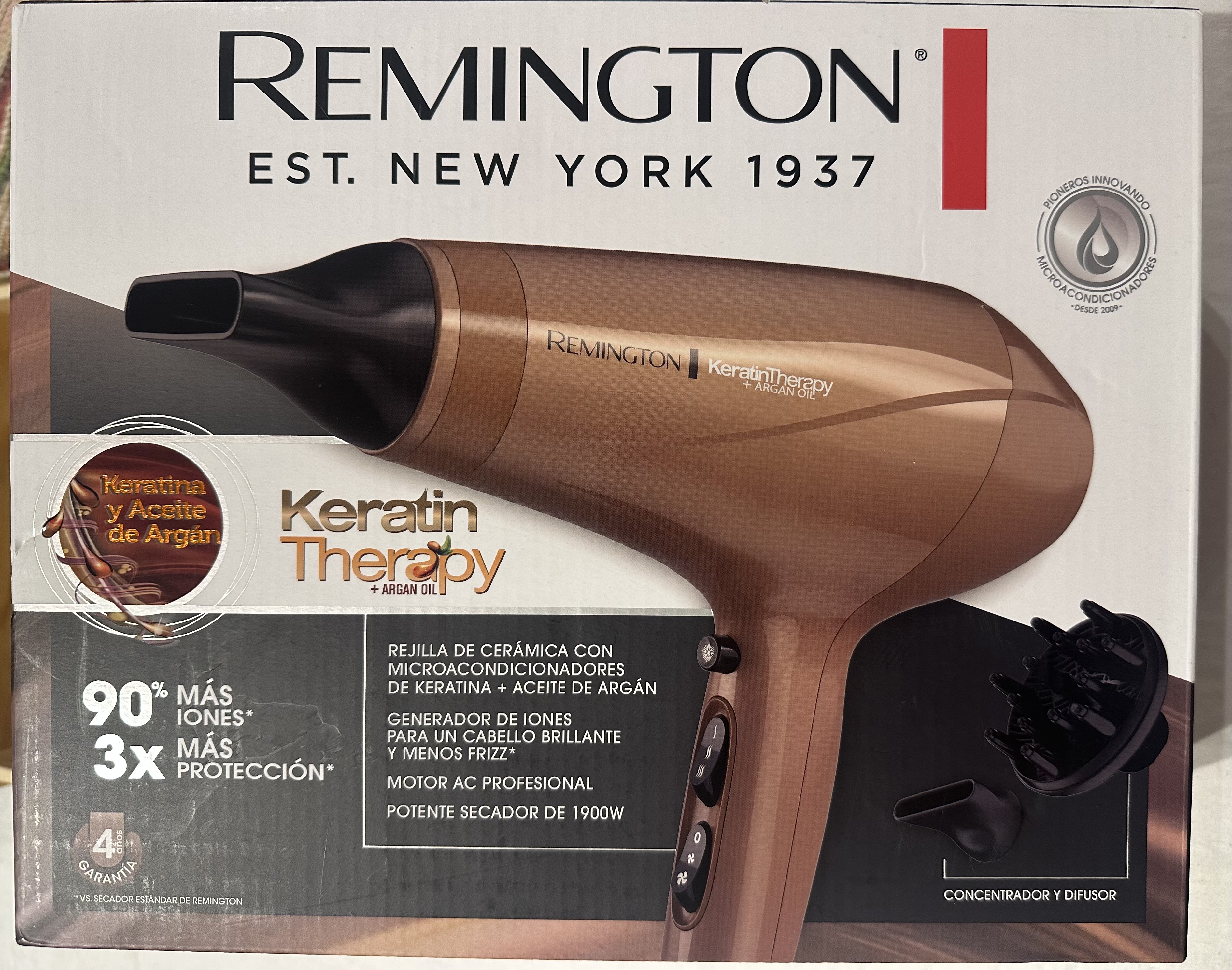 salud y belleza - Blower nuevo Remington Keratin Therapy 1