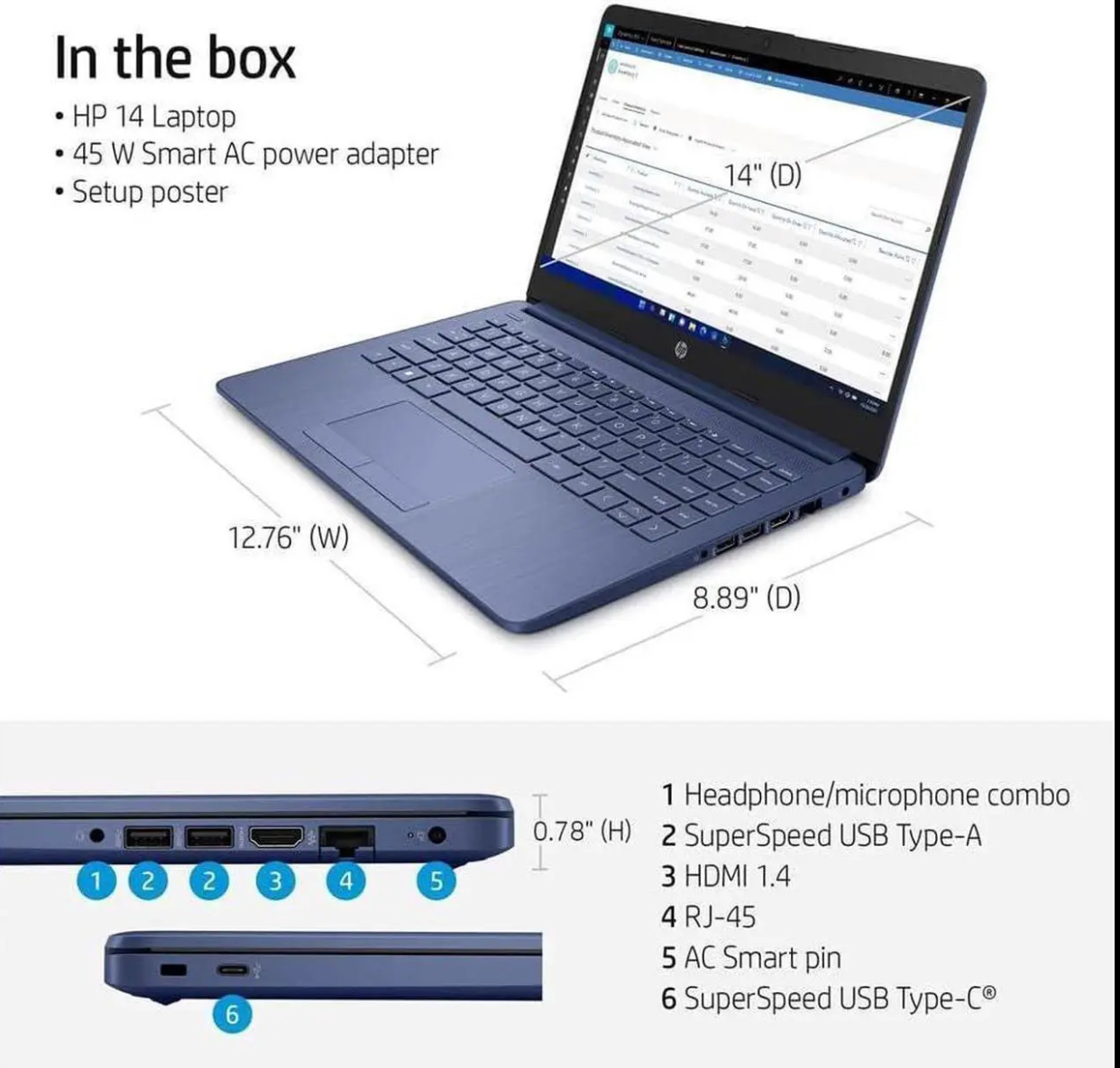 computadoras y laptops - 📚💻 HP 14” Touch — Ideal para Estudiar, Trabajar  6
