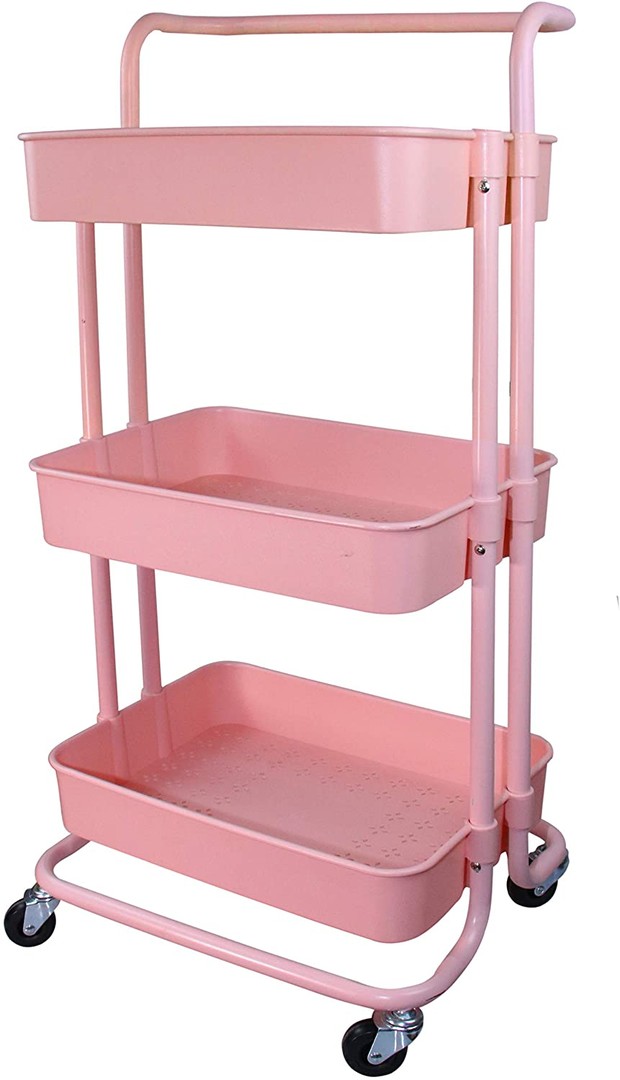 decoración y accesorios - Carrito con ruedas de 3 bandejas ideal cocina maquilladoras carro  organizador 6
