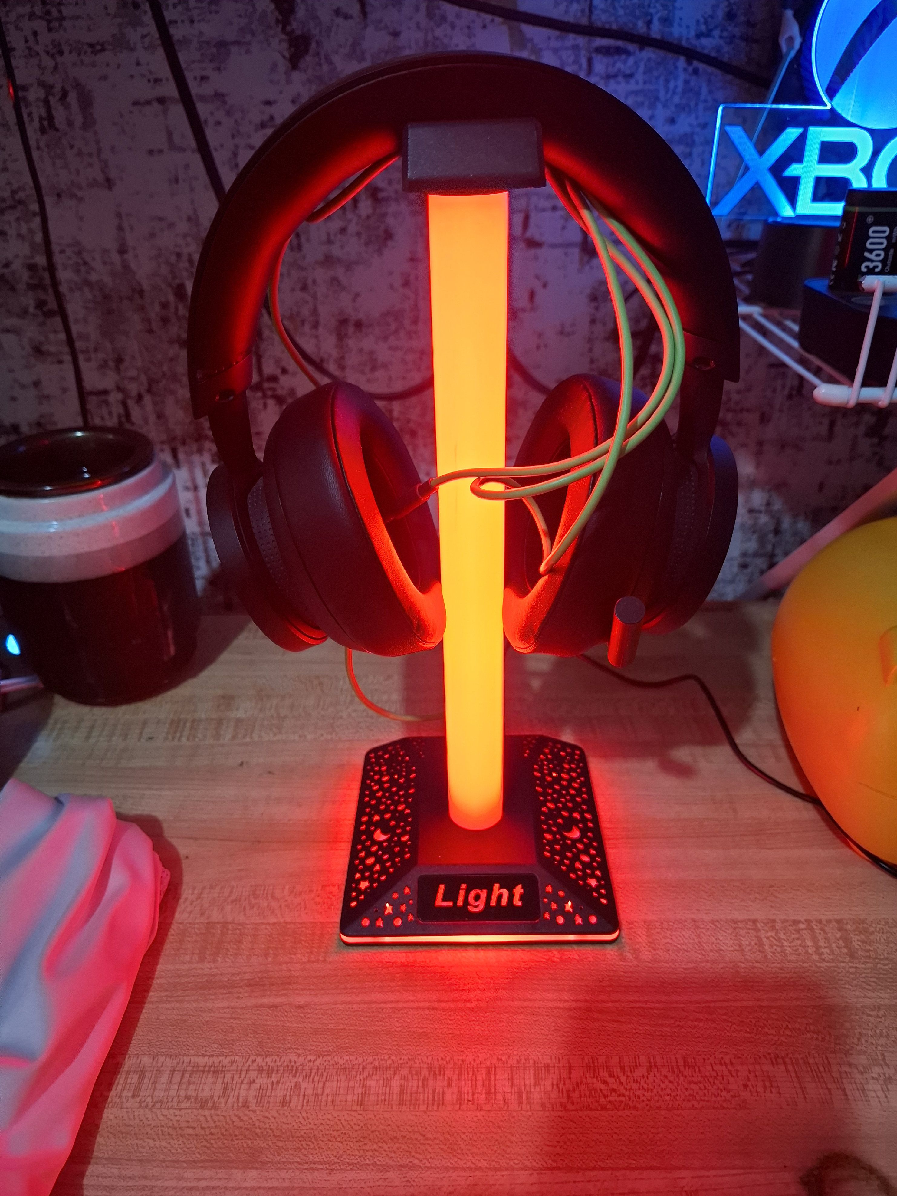 consolas y videojuegos - base para audifonos gamer led multicolor  3