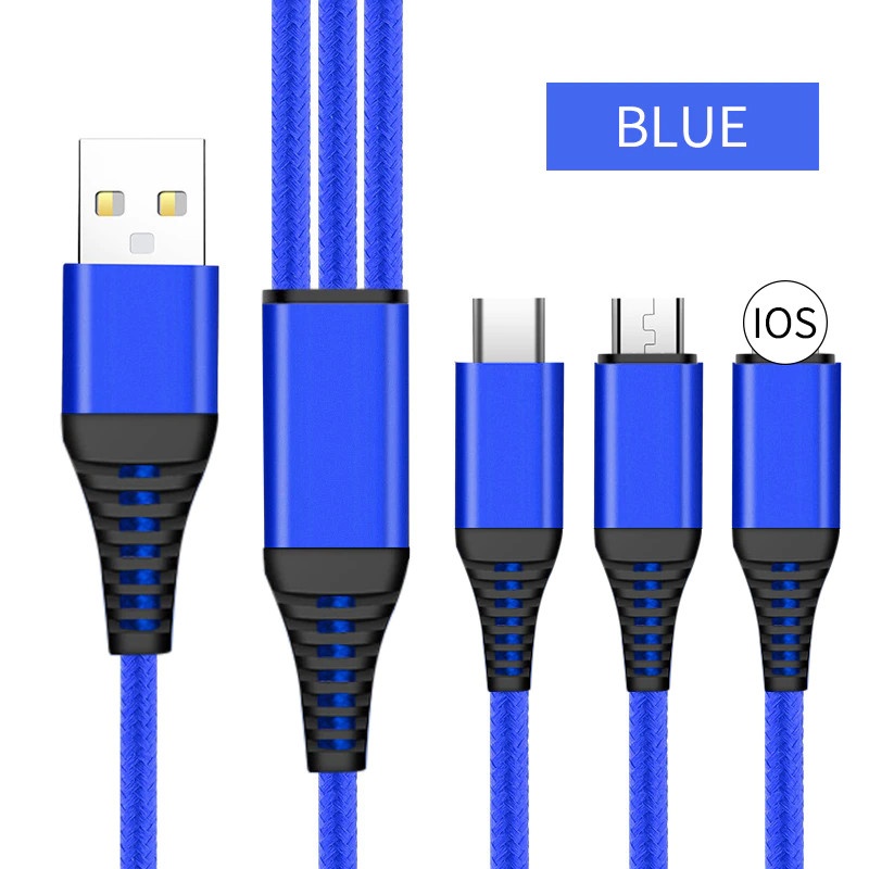 accesorios para electronica - Cable USB Para cargar celulares Iphone y Android - 3 en 1 2