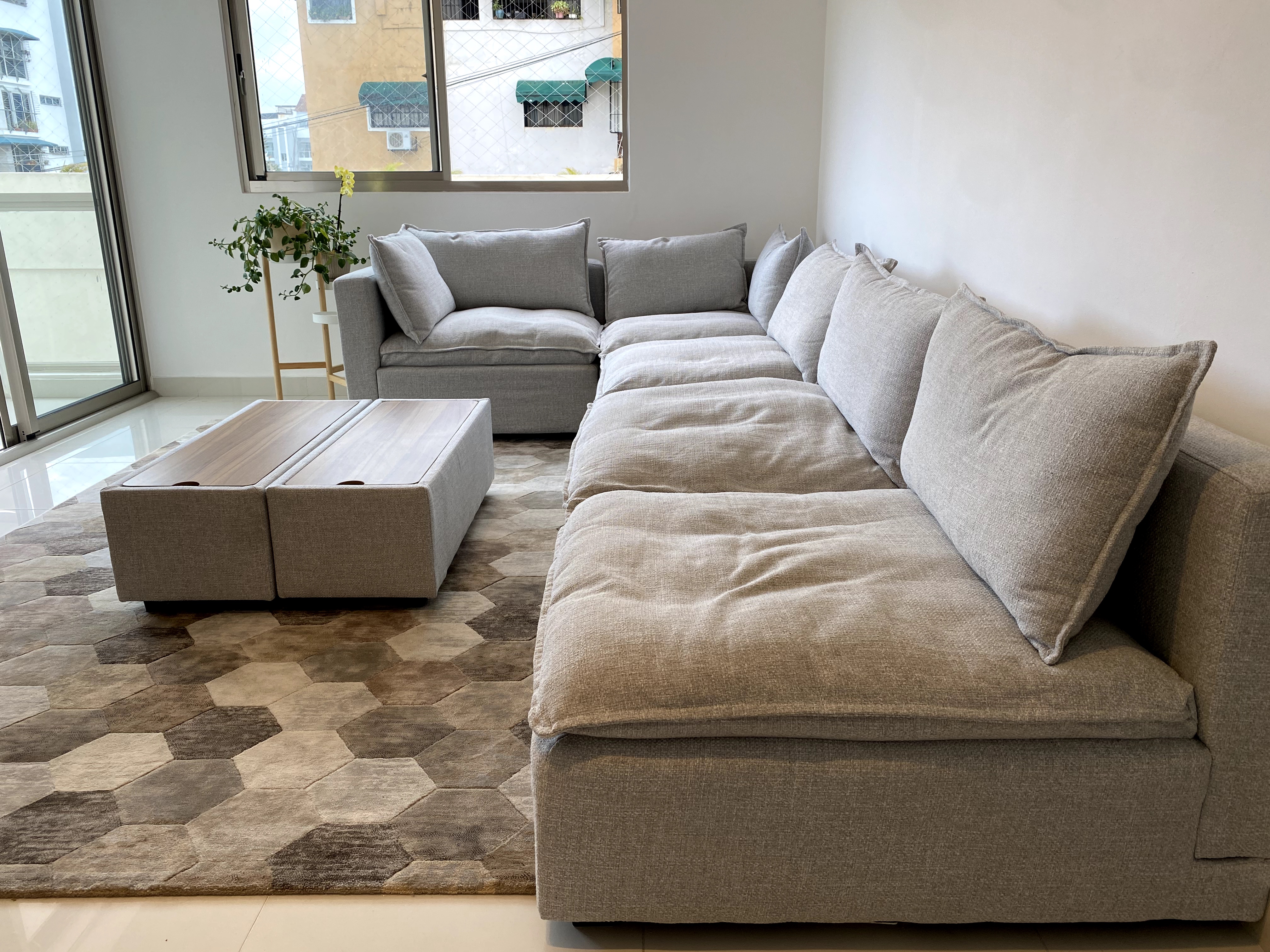 muebles y colchones - Mueble de lujo modular de plumas con almacenaje 6