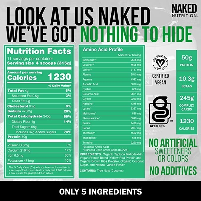 Salud y Equipamiento Médico - Proteina Naked Mass Vainilla 8l 1