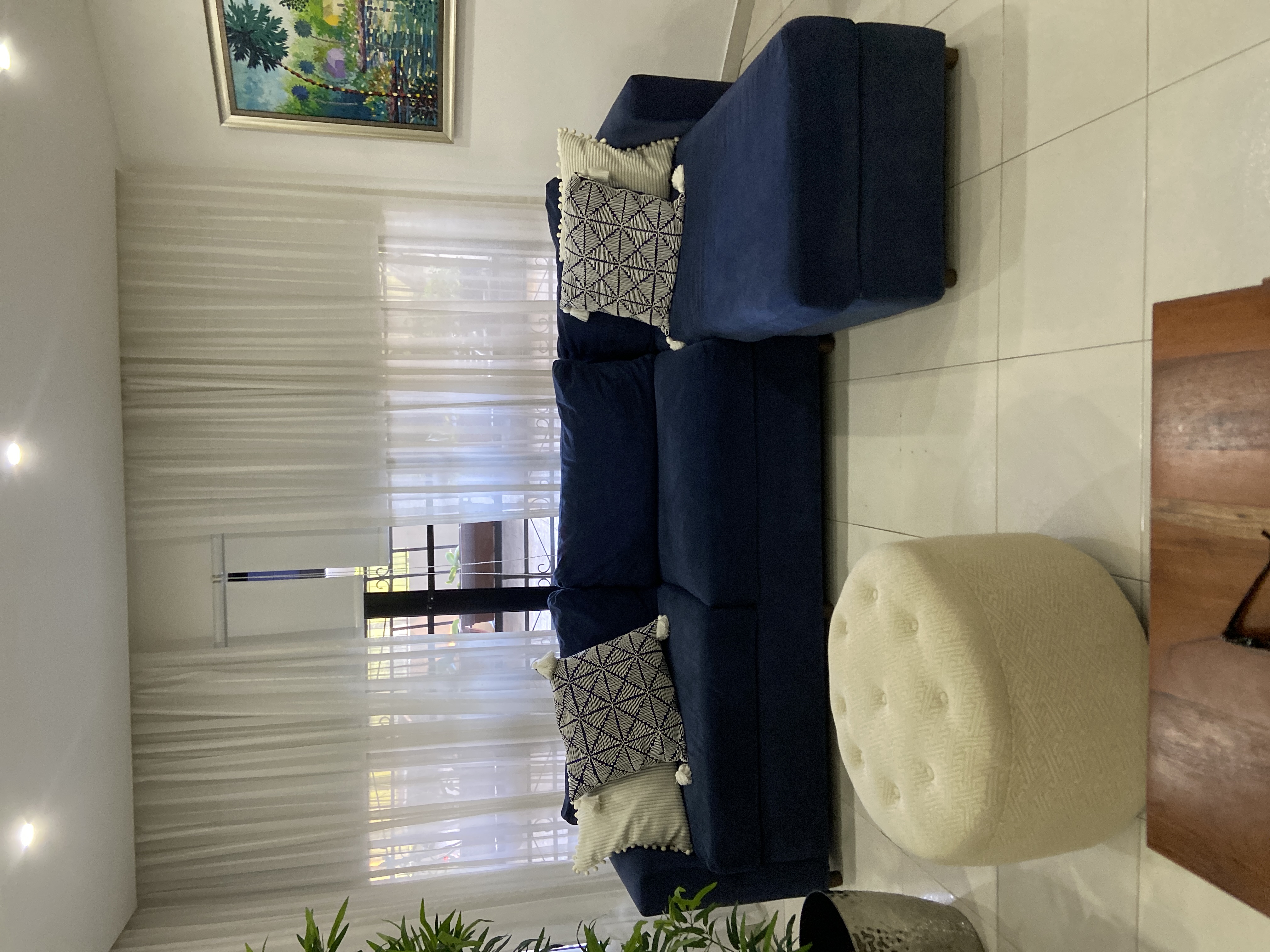 muebles y colchones - Sofa azul forma de L 0
