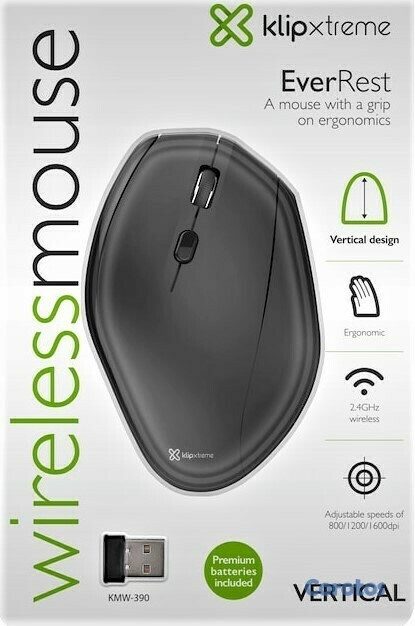 impresoras y scanners - MOUSE  PROFESIONAL WIRELESS KLIPX VERTICAL, ERGONOMICO, 2.4 GHZ,800/1200/1600DPI