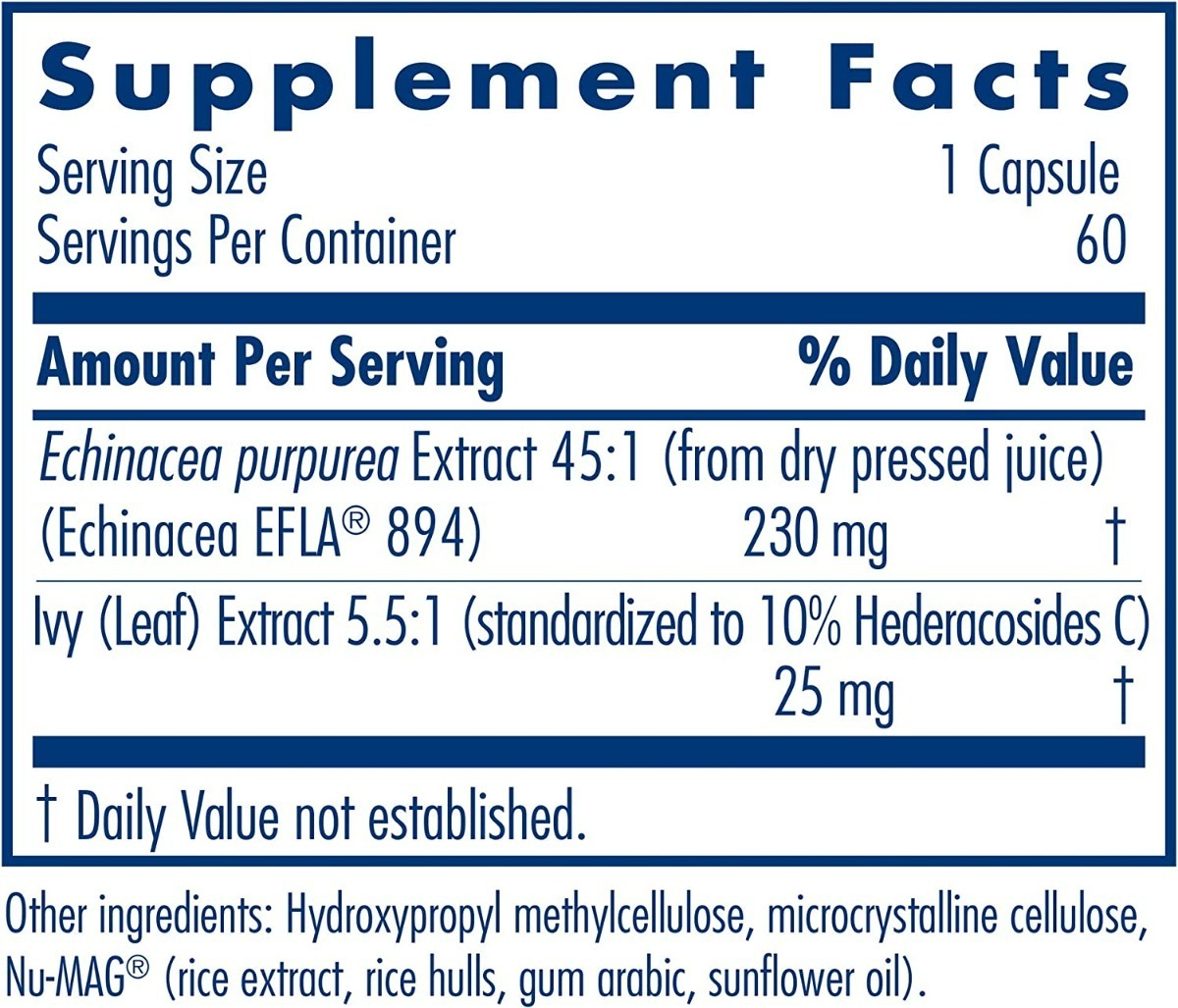 Salud y Equipamiento Médico - Equinacea 60 capsulas Allergy Resear - Unidad 1