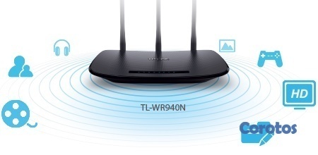 computadoras y laptops - ROUTER WIRELESS TP-LINK TL-WR940N, 2.4GHZ/450MBPS, 1 PUERTO WAN + 4 PUERTOS LAN 3