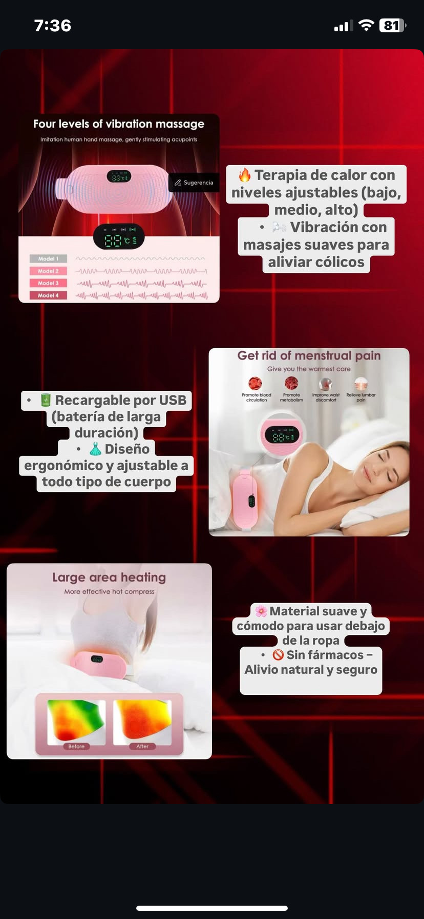 ropa para mujer - Cinturon Menstrual (alivia y relaja) 2