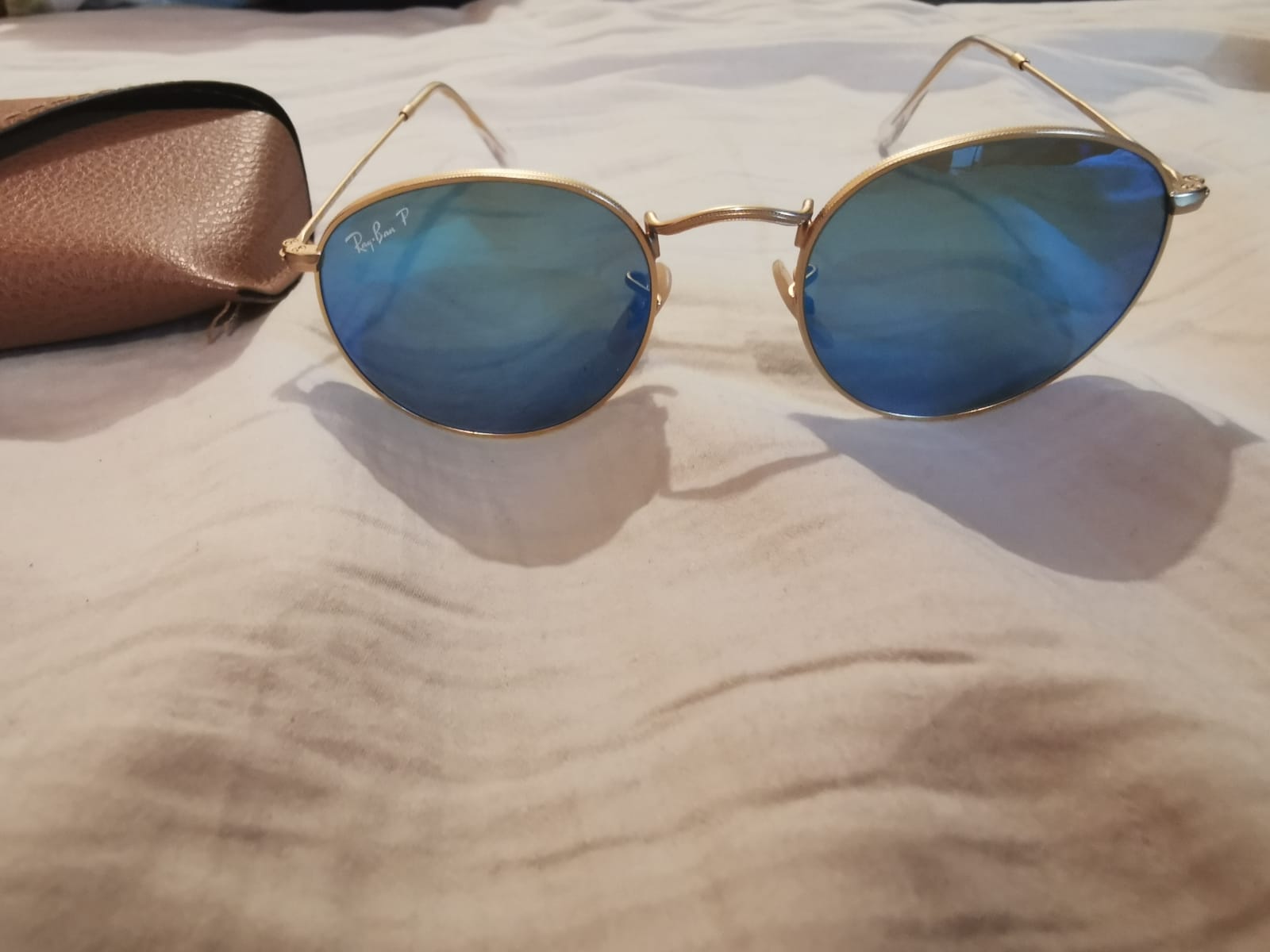 joyas, relojes y accesorios - Ray Ban dorados con azul polarizados originales