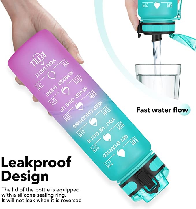 Artículos Deportivos - Termo para hidratacion agua 2 litros botella gym deporte motivacional 5