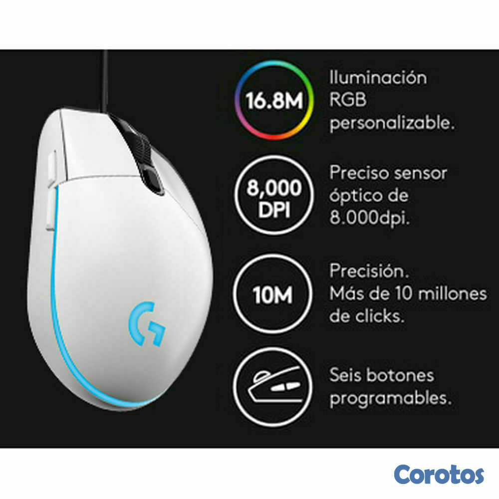 computadoras y laptops - MOUSE LOGITECH G203 LIGHTSYNC GAMING,  OPTICO USB, ILUMINACIÓN RGB  1