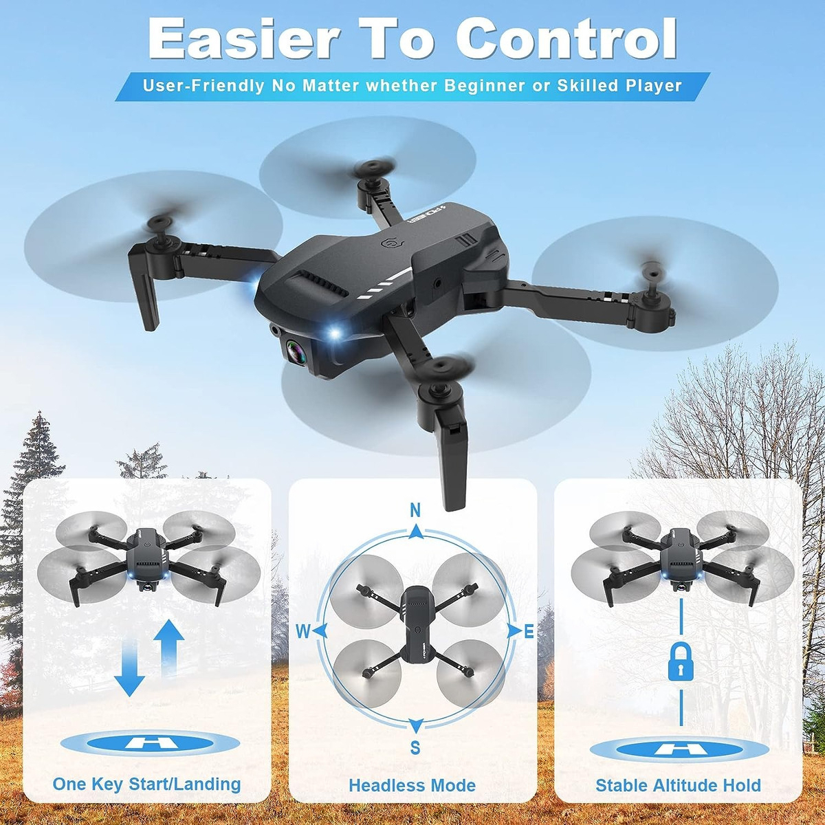 Salud y Equipamiento Médico - Mini Drone Giro De 360° Con Cámara Maletin Y baterias 3