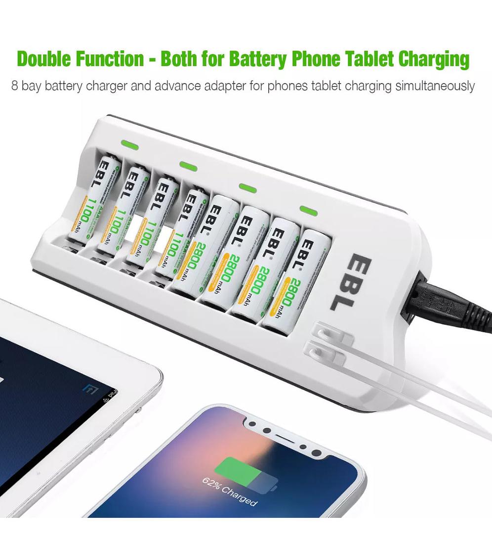 consolas y videojuegos - EBL Intelligent Battery Charger-AA AAA Ni-MH Ni-CD 1