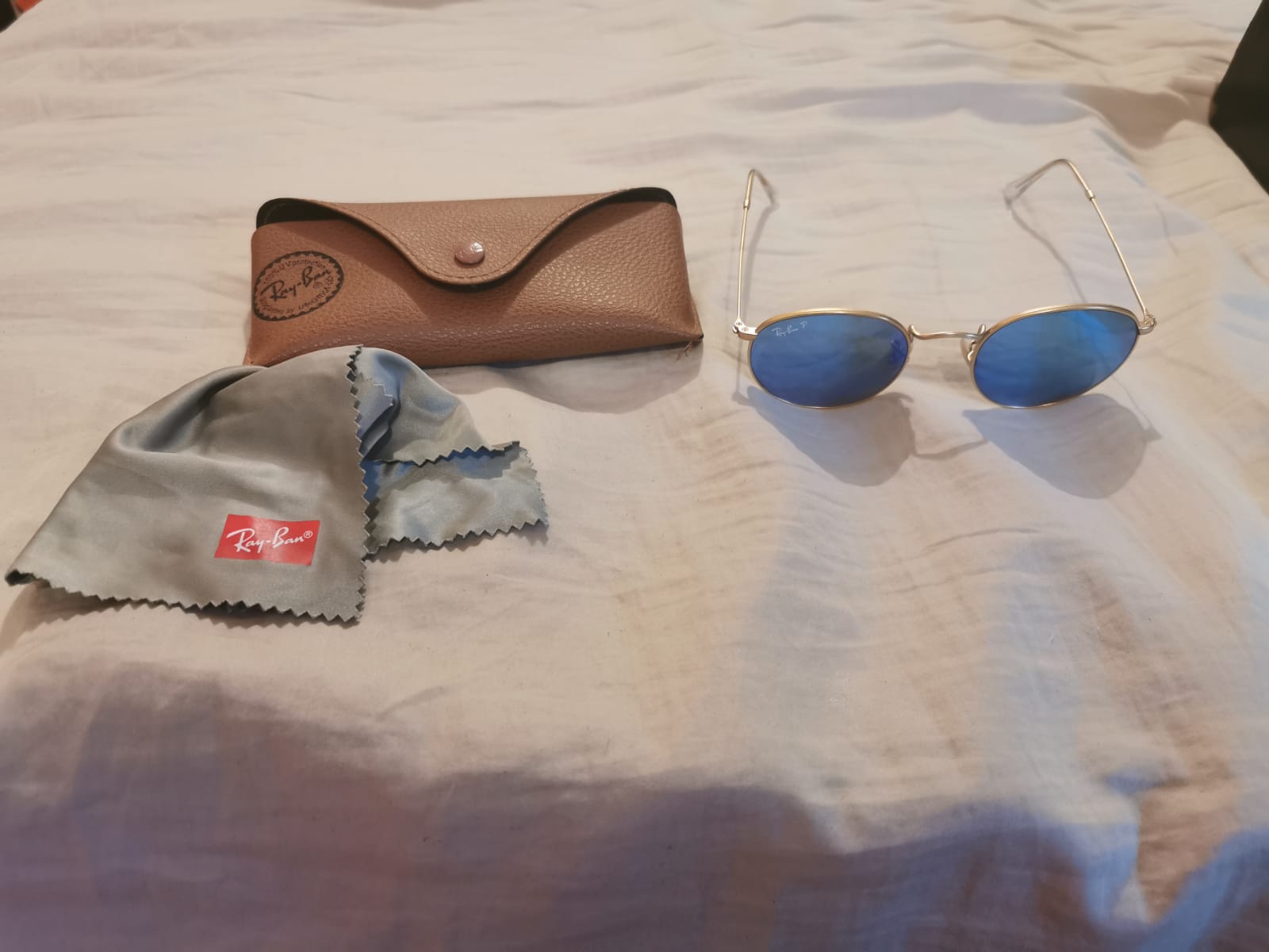 joyas, relojes y accesorios - Ray Ban dorados con azul polarizados originales 1