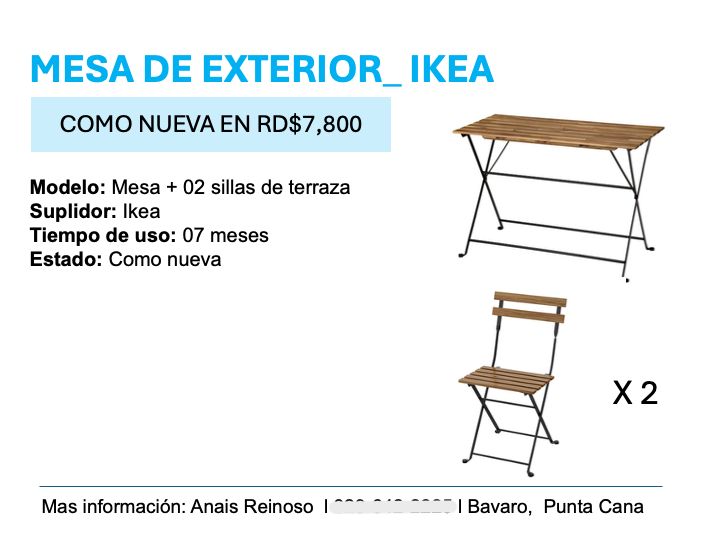 herramientas, jardines y exterior - JUEGO DE EXTERIOR CON 02 SILLAS 0