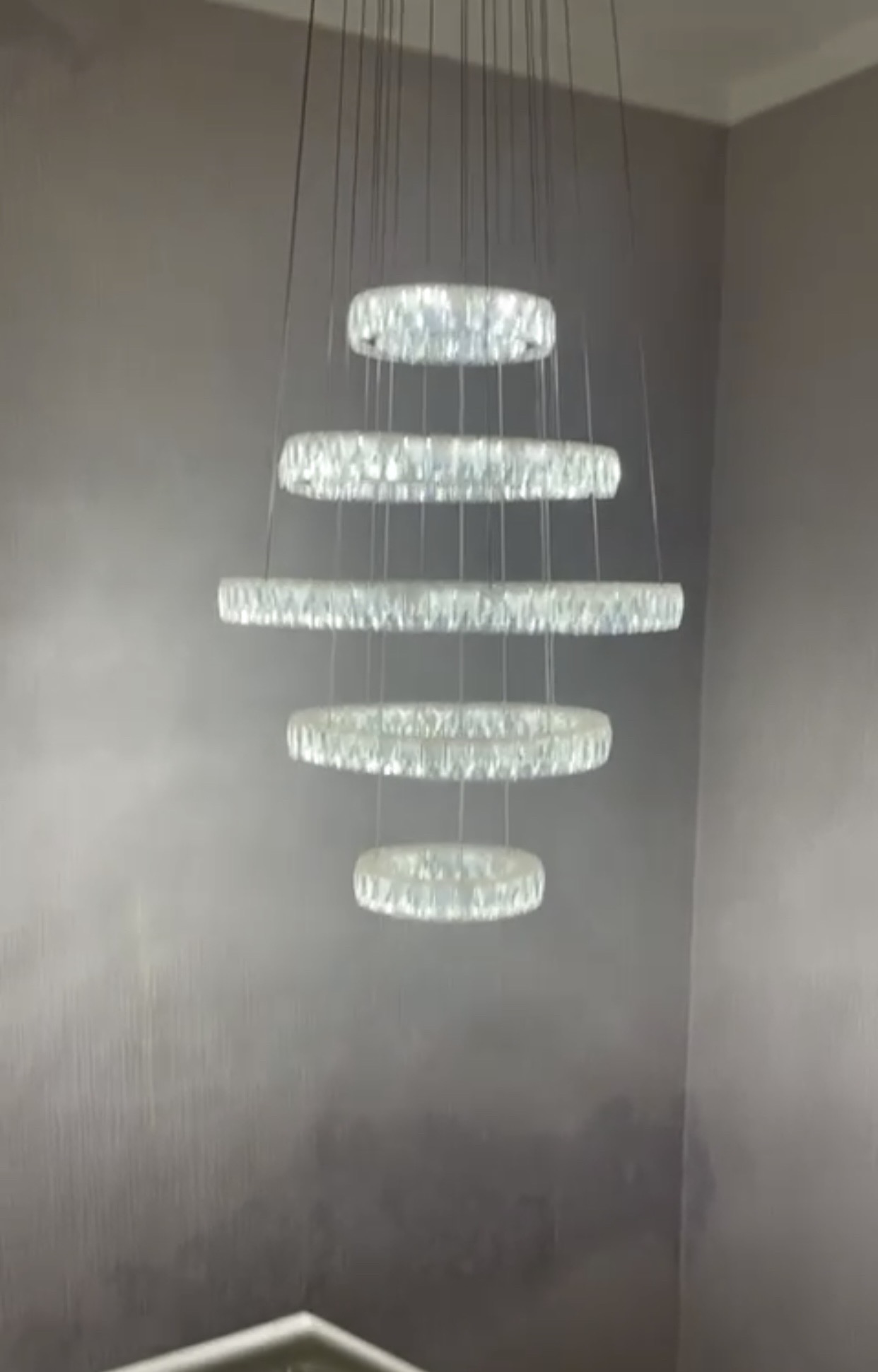 decoración y accesorios - lámpara colgante de diamanticos  0