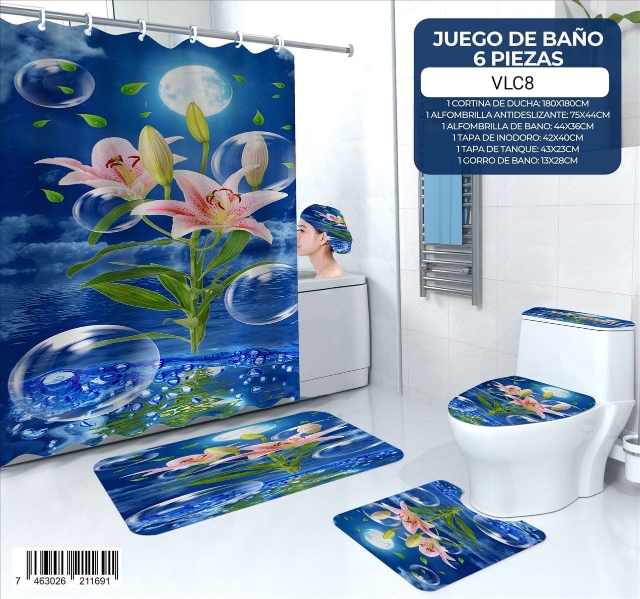 decoración y accesorios - juego de baños de 6 piezas  4