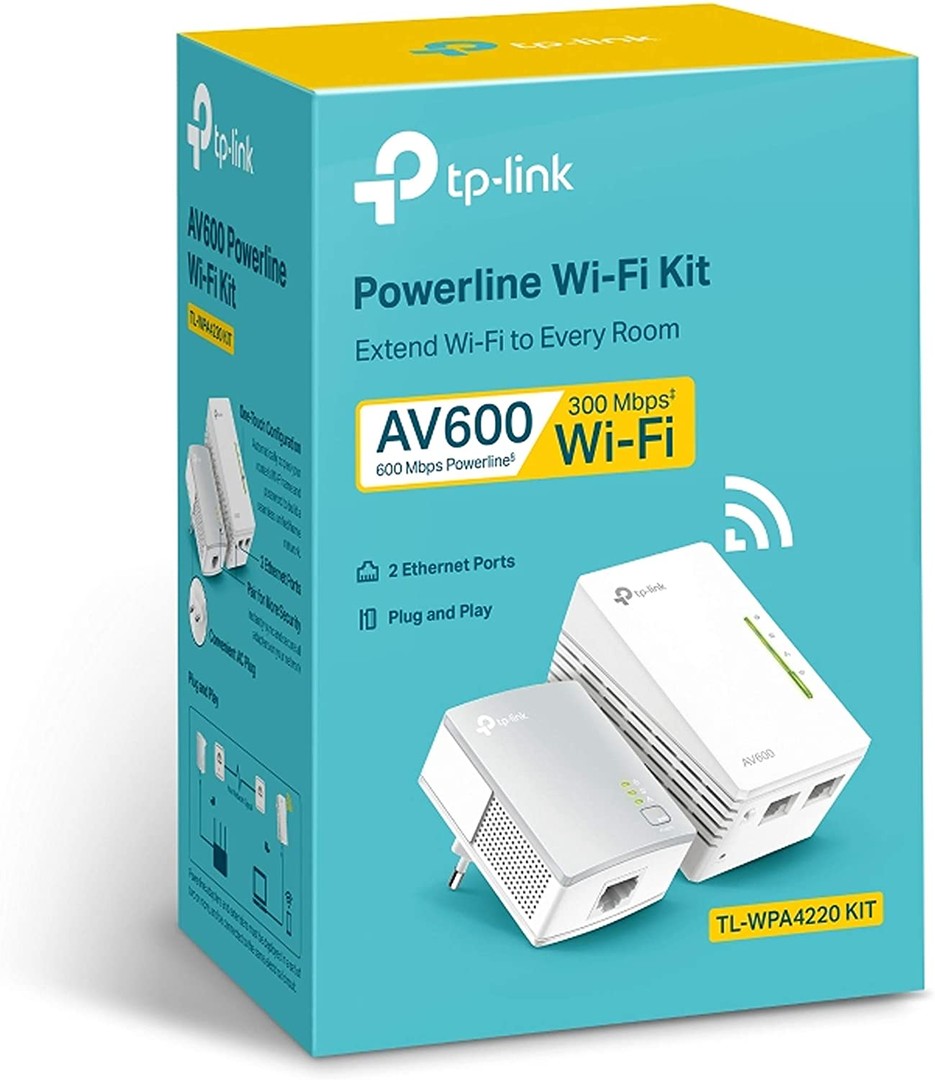 computadoras y laptops - POWERLINE TP-LINK TL-WPA4220KIT, ACCESS POINT TL-WPA4220, 2.4GHZ/300MBPS, 1