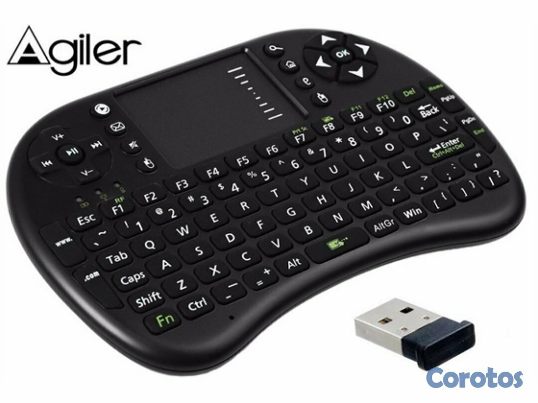 computadoras y laptops - TECLADO AGILER INALAMBRICO, MULTIMEDIA 2.4 GHZ, Smart TV / Box TV / PS3