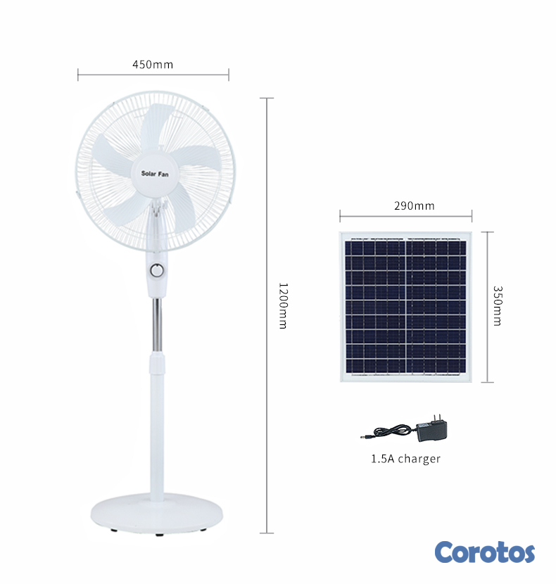aires acondicionados y abanicos - Abanico solar recargable de pedestal 16 pulgadas c 2