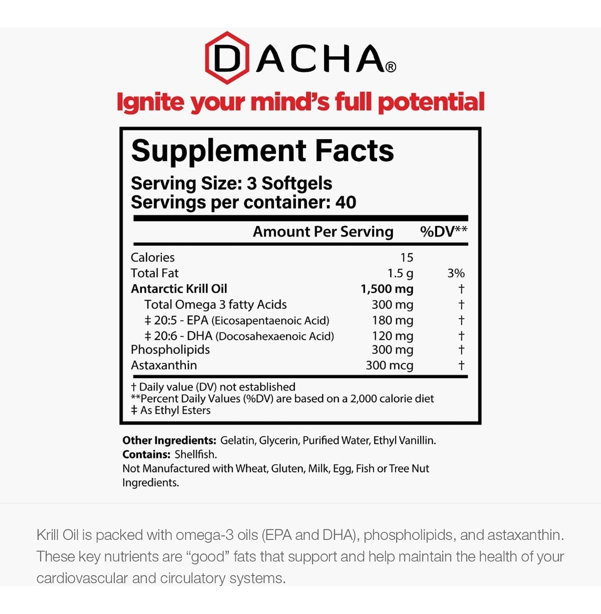 Salud y Equipamiento Médico - Aceite Krill 1500mg Dacha 1