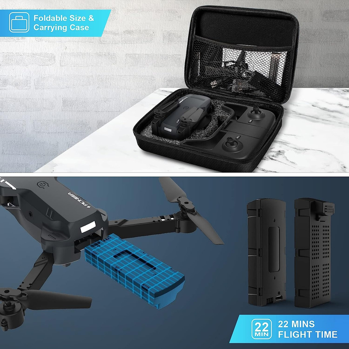 Salud y Equipamiento Médico - Mini Drone Giro De 360° Con Cámara Maletin Y baterias 4