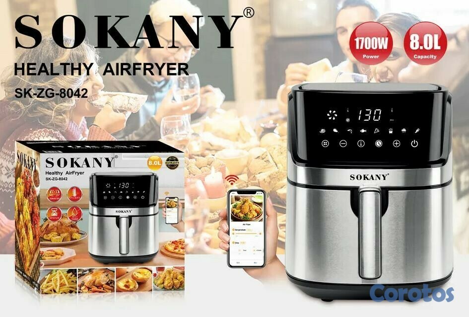 electrodomesticos - Freidora de aires air fryer digital de 8 litros smart wifi y app tuya smart  2