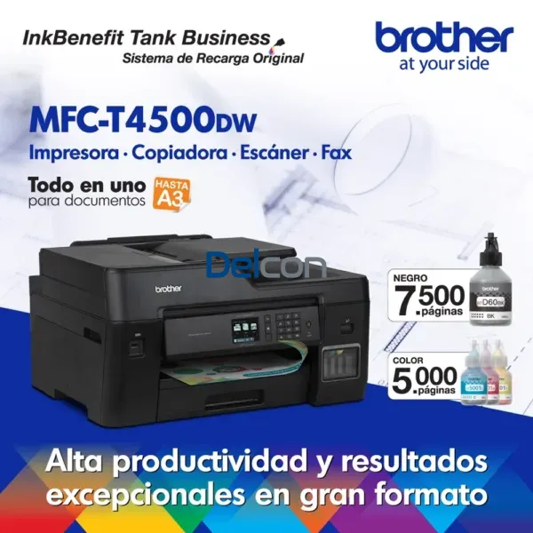 impresoras y scanners - MULTIFUNCIONAL BROTHER  MFC-T4500DW |  2