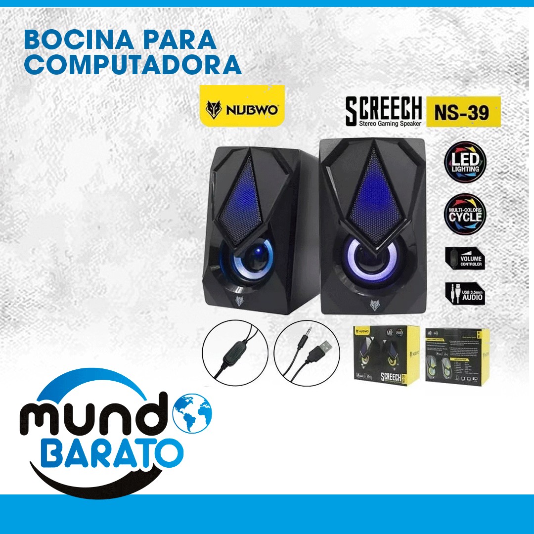 accesorios para electronica - BOCINA PARA PC NUBWO RGB EXCELENTE CALIDAD GAMER COMPUTADORA 1