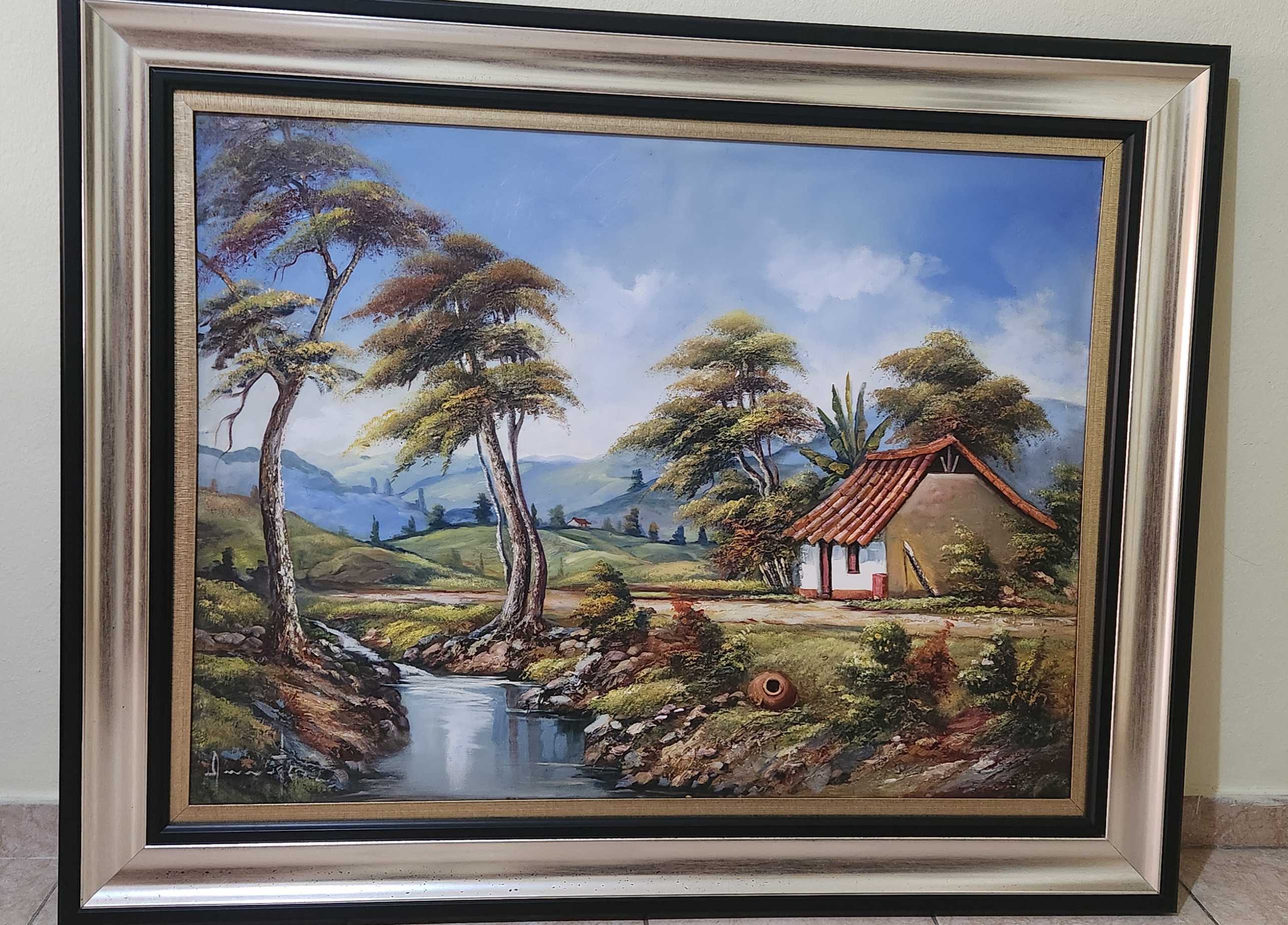 arte y antigüedades - LIENZO PAISAJE COLOMBIANO 3