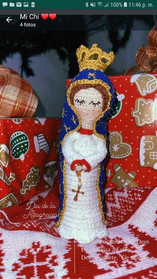 decoración y accesorios - Virgencitas tejidas a mano a crochet
