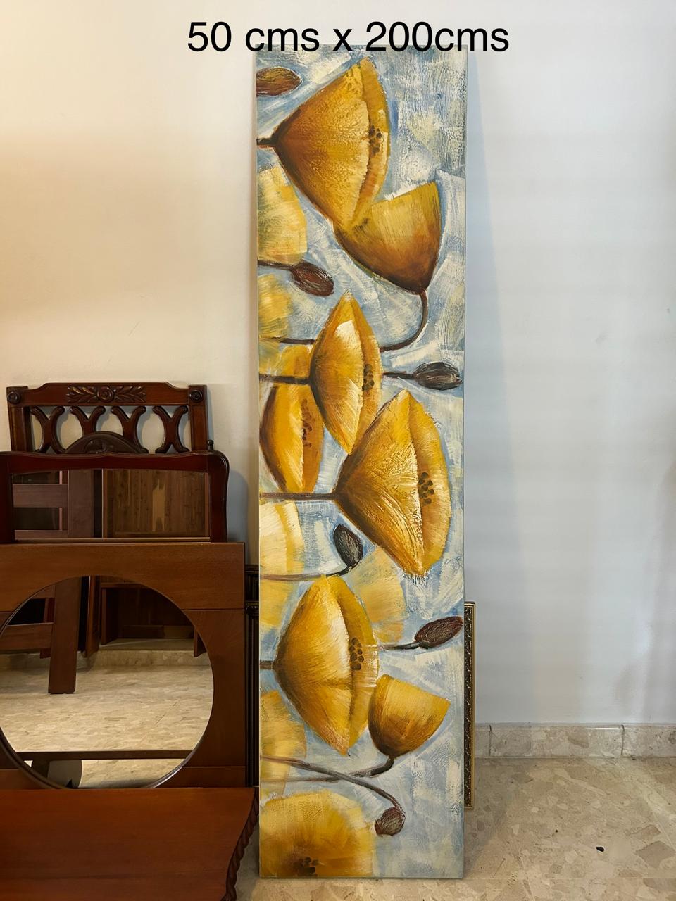 decoración y accesorios - Vendo cuadro de flores de 50 cms x 200 cms