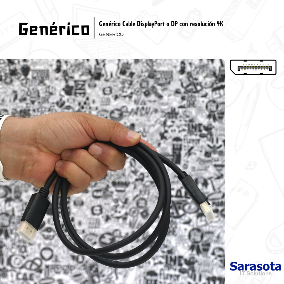 accesorios para electronica - Genérico Cable DisplayPort o DP con resolución 4K 1