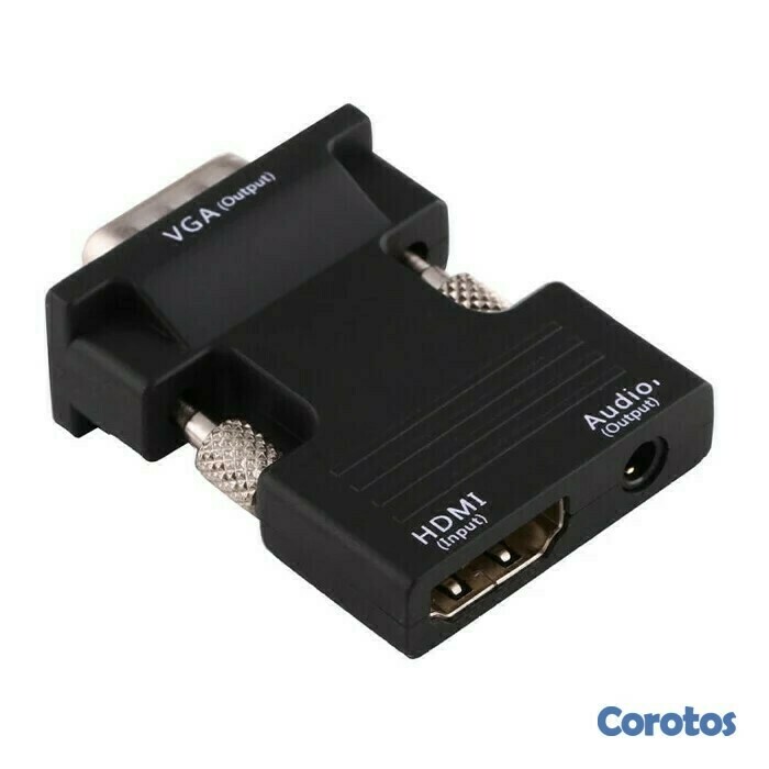 accesorios para electronica - Convertidor hdmi a vga + audio ideal para pc lapto 2